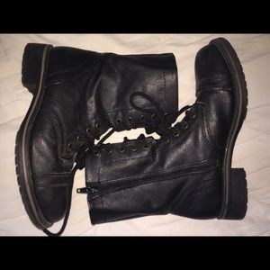 Black Combat Boots Size 8